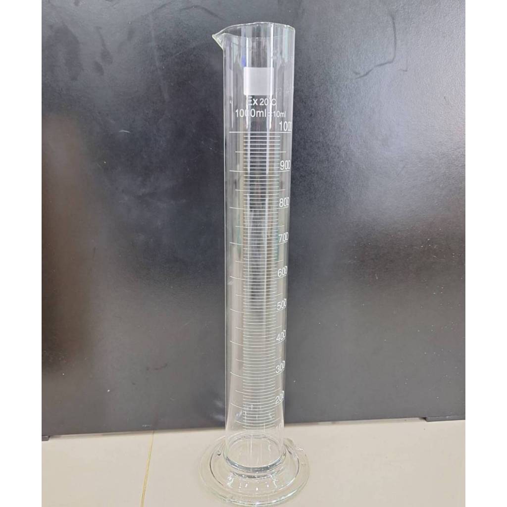 กระบอกตวง (แก้ว) ,กระบอกตวงปริมาตร ,กระบอกตวงแก้ว ,measuring cylinder glass ขนาด 1000ml