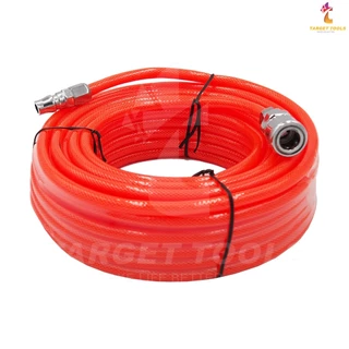 Target สายเติมลม สายปั๊มลม สายลมพร้อมใช้ ขนาด 5X8 ยาว (สีส้ม) มาพร้อมกับหัวต่อคอปเปอร์ 2 ด้าน