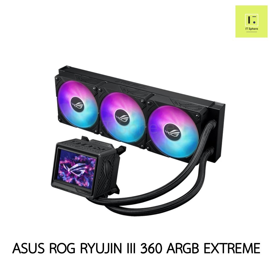 ชุดน้ำปิด ROG RYUJIN III 360 ARGB EXTREME CPU Cooler CPU Colling AIO LGA1700 สีดำ ดำ black ชุดน้ำ 3 