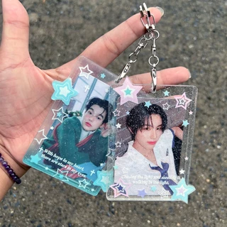 (พร้อมส่ง) เฟรมการ์ดพวงกุญแจอะคริลิคใส่ได้หน้าหลัง เฟรมการ์ดดาว น่ารัก - ร้านไทย
