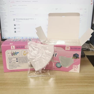 แพคเกจสีชมพูใหม่!!! 🚛จัดส่งที่รวดเร็ว M/L 50ชิ้น V-fit 3D Mask (แพ็คแยกชิ้น) หน้ากากอนามัยไอริสโอยามะ