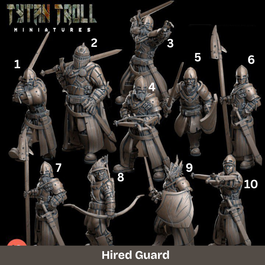 DnD Miniature I City Guard (งานเรซิ่นยังไม่ลงสี) ขนาดฐาน 1 นิ้ว