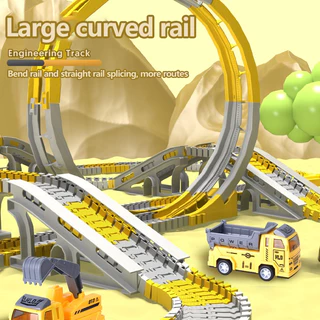 ชุดรถก่อสร้าง DIY รางรถไฟใหญ่ 3-5 ปี เก็บเงินปลายทาง ส่งเร็ว ของเล่นฝึกสมองเด็กผู้ชาย