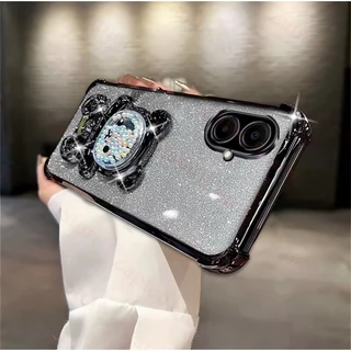 เคสหมี LOVE กริตเตอร์ สำหรับ Samsung A07 A08 A06 4G/5G A05 A12 S24Ultra S26 S26+ S26Ultra กันกระแทก น่ารัก ตั้งได้