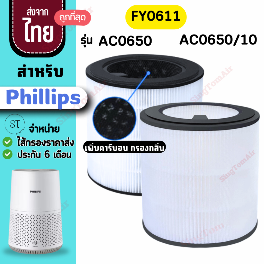 AC0650 AC0650/10  FY0611 ไส้กรองอากาศ สำหรับ Philips AC0650 AC0650/10 FY0611 ไส้กรอง สำหรับ ฟิลลิปAC