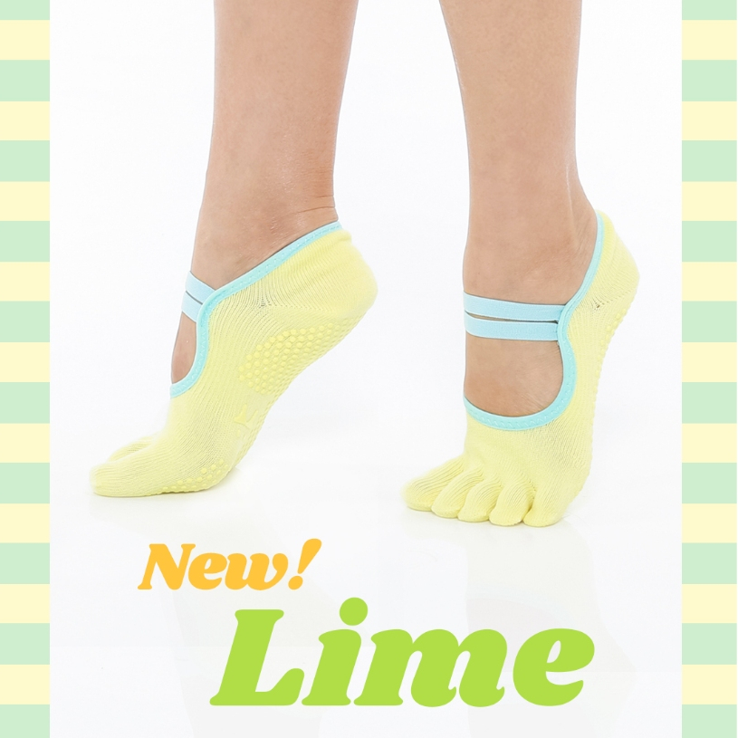 Thumb Toe Lime ถุงเท้าพิลาทิส นำเข้าจากเกาหลี