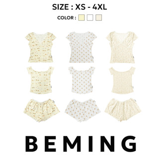 Beminglook005(XS-4XL)-Yuni Moodwear – ชุดเซ็ตแขนสั้นพิมพ์ลาย…