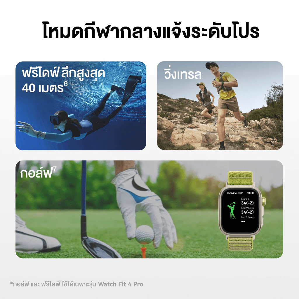 HUAWEI WATCH FIT 4 สมาร์ทวอช GPS ติดตามสุขภาพ thumbnail 6