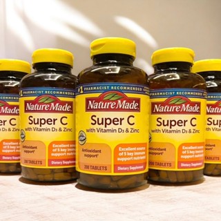 Exp.06/2027🔥🔥Nature Made Super C Vitamin D3 & Zinc 200 เม็ด
