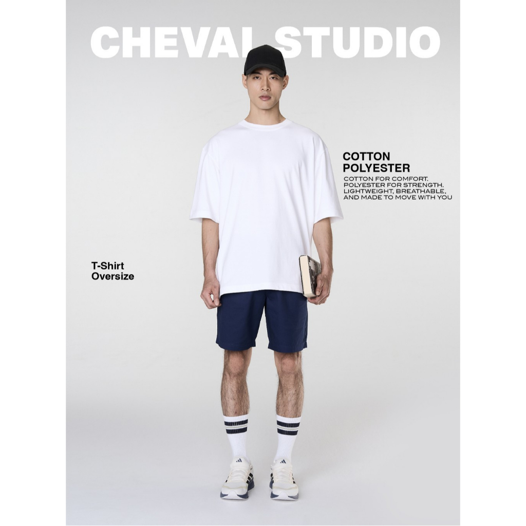 CHEVAL เสื้อยืด oversize เสื้อยืดคอกลม เสื้อสีพื้น ไม่ย้วย ไม่หด ยับยากแบบไม่ต้องรีด รุ่นโครตนุ่ม