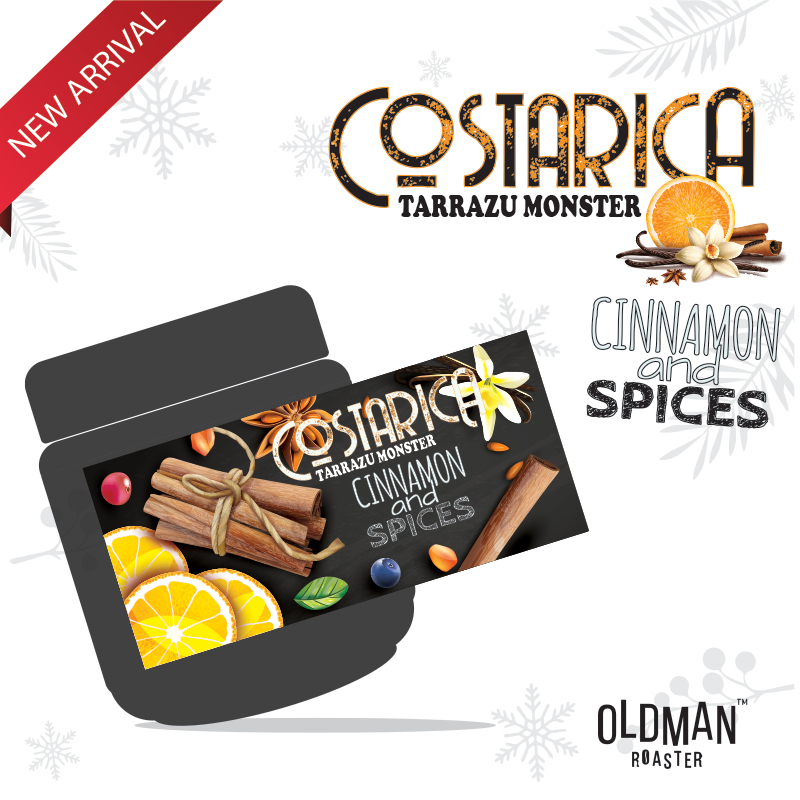 เมล็ดกาแฟ COSTARICA  " CINNAMON "  TARRAZU MONSTER (คั่วอ่อน) by OLDMAN ROASTER