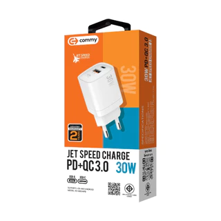 อะแดปเตอร์ชาร์จมือถือด่วนพิเศษ 30W จาก Commy มาตรฐาน มอก.