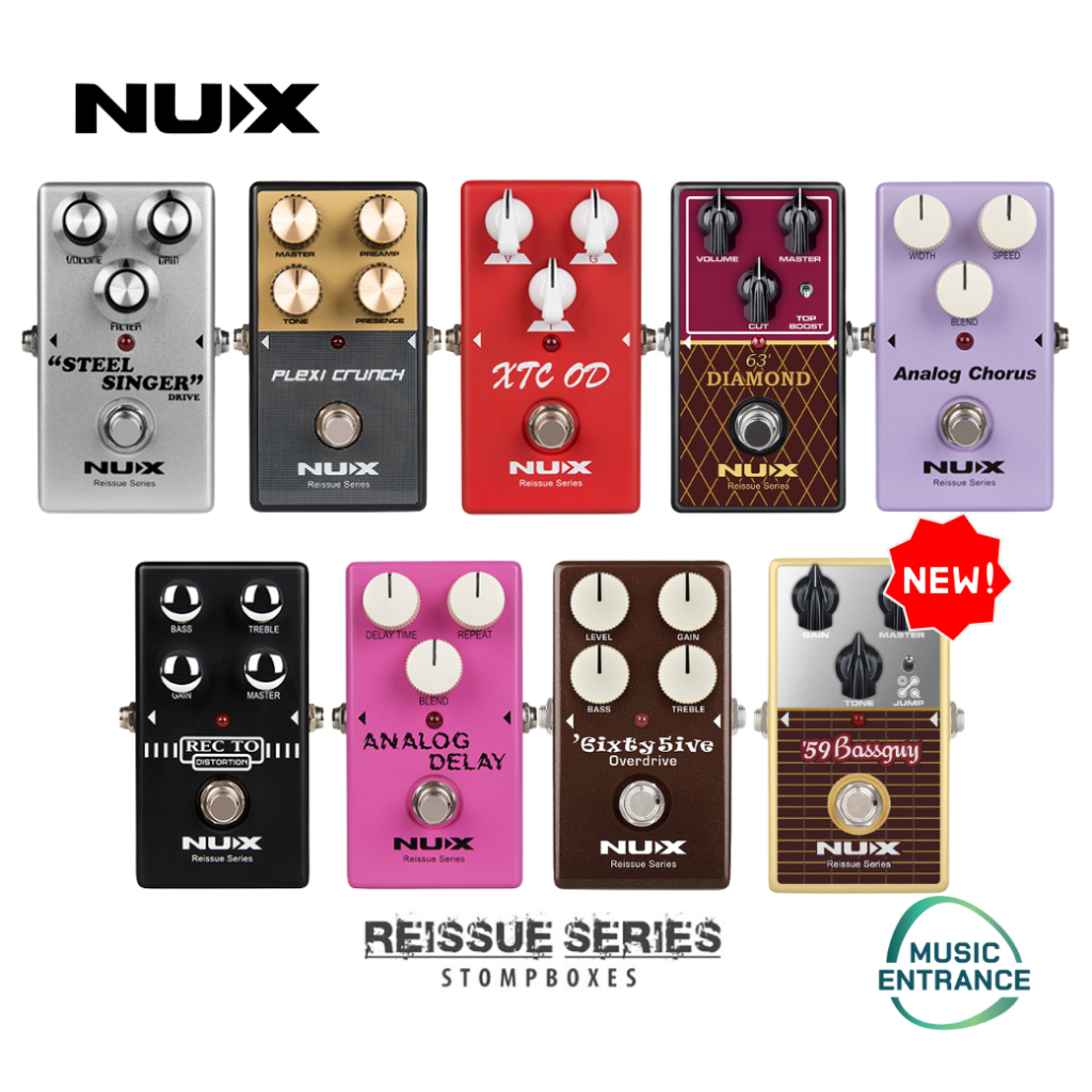 NUX Reissue Stompbox Effect Guitar เอฟเฟค ก้อน กีต้าร์ไฟฟ้า จำลองเสียง Boss Metal Reverb Overdrive Distortion Delay