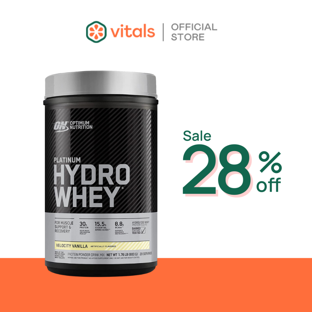 (Clearance Sale🔥) Optimum Nutrition Platinum Hydro Whey 1.76 Lbs - Vanilla l แพลทินัม ไฮโดร เวย์โปรต