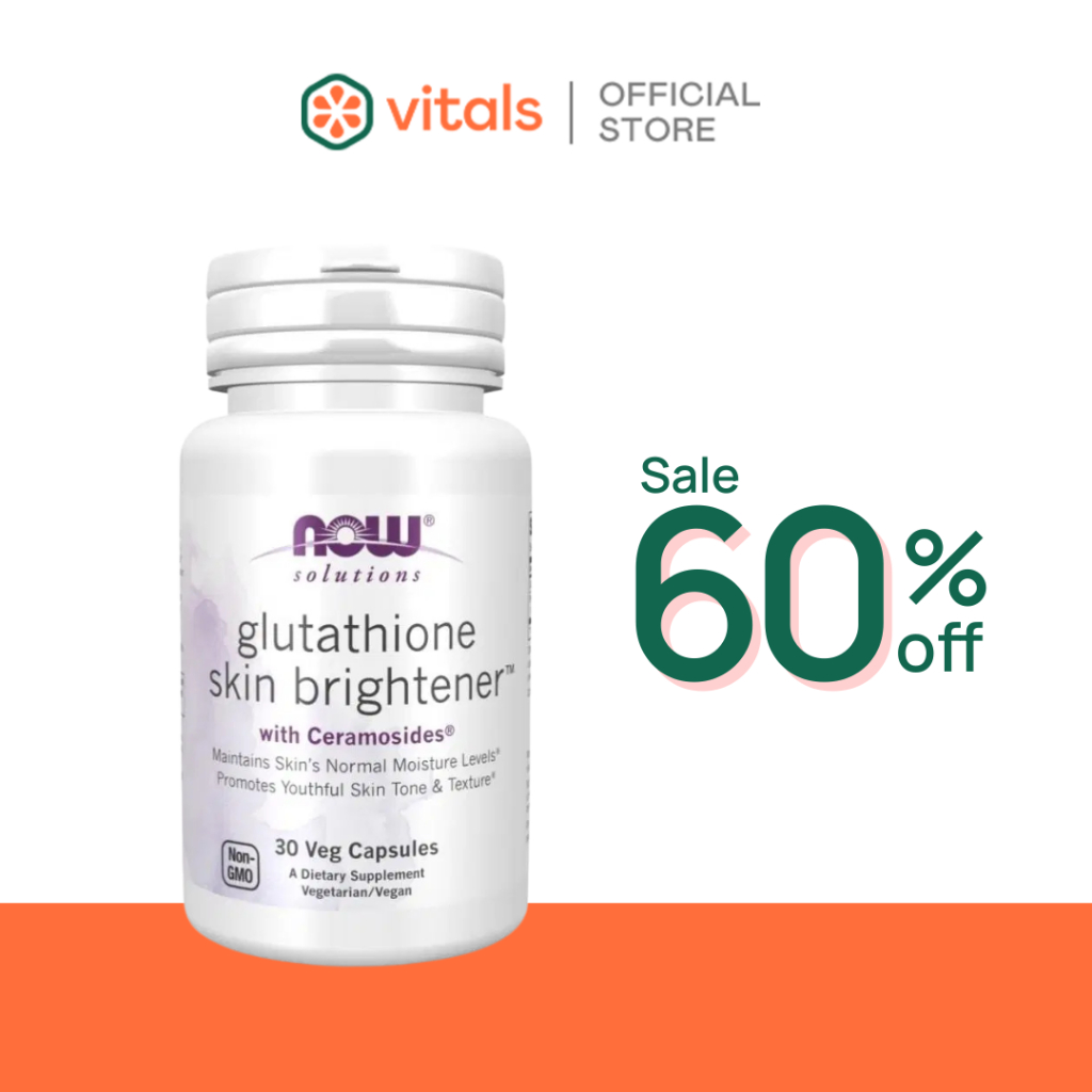 (MEGA Sale 🔥) NOW Foods Solutions Glutathione Skin (30 Veg Capsules)