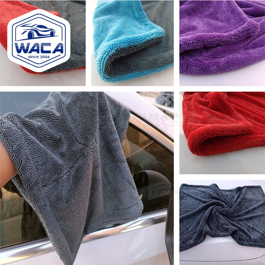 WACA ผ้าลูกอ๊อด Dry ผ้าเช็ดรถ เกรดดี ดูดซับน้ำดี ขนาด 30x30 cm 60x50cm 90x60cm ผ้าไมโครไฟเบอร์ 600gsm (1ผืน) #WT SA - รูปที่ 6
