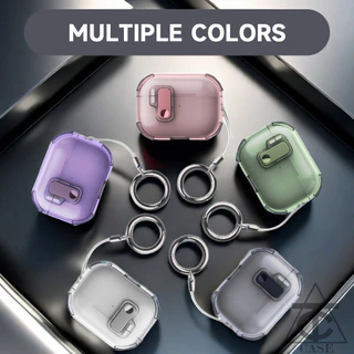 เคส AirPods แบบใสสำหรับ AirPods 4 1/2/3/Pro พร้อมพวงกุญแจ หูฟังไร้สายกันกระแทก สีใสมาการอง เคส AirPods Pro2 ป้องกันการตก