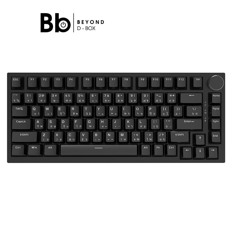 คีย์บอร์ดเกมมิ่ง Ajazz AK820 Minimal Black Mechanical Red Switch (Eng/TH) by BB Beyond D-Box