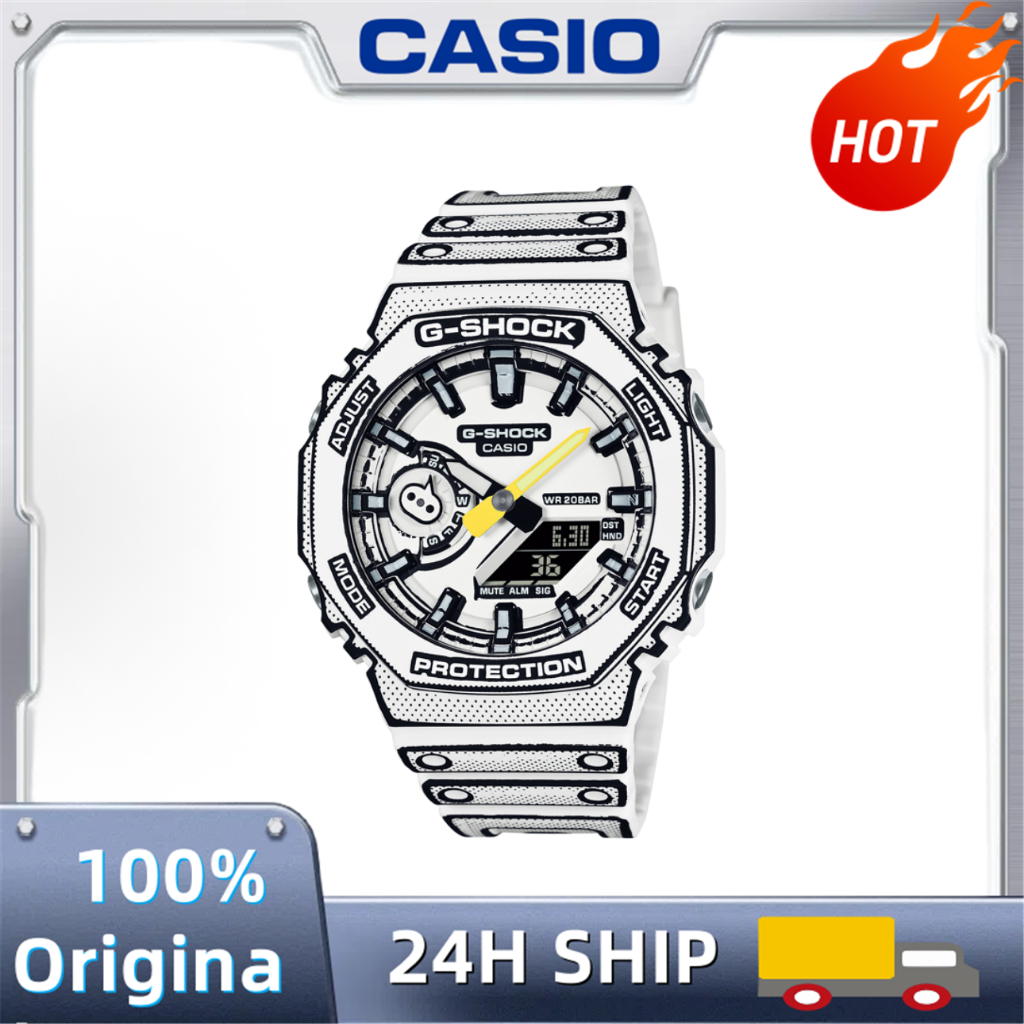 CASIO นาฬิกา Unisex สีขาวอัจฉริยะกันน้ํา GA-2100MNG