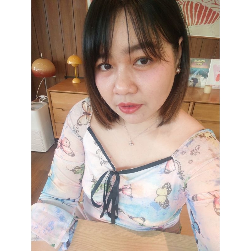 เดรสยาวเข้ารูปลายผีเสื้อสีสันสดใสโทนเรนโบว์#lalamer#dress#ออกงาน