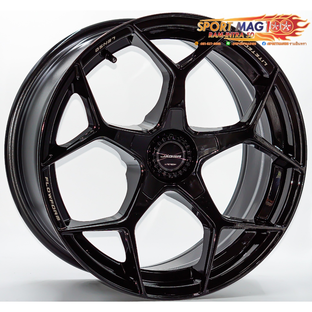 ล้อแม็กใหม่ FlowForming Lenso Jager VAMOS5 LITETECH+ ขอบ18นิ้ว 5รู114.3 สีดำเงา กว้าง 8.5นิ้ว ET35 (