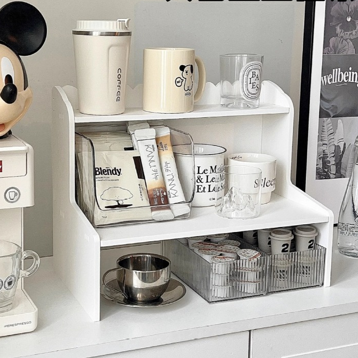 มาใหม่! ชั้นวางเครื่องสำอาง 2ชั้น ชั้นวางของบนโต๊ะ มินิมอล ชั้นวางของบนโต๊ะ ชั้นวางหนังสือ - รูปที่ 3