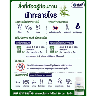 Yanhee Fa Thalai Chon ยันฮี ฟ้าทะลายโจร สกัด [60 เม็ด] แอนโดรกราโดไลด์ 20 mg.