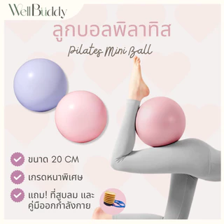 WellBuddy ลูกบอลพิลาทิส/ โยคะ ลูกบอลออกกำลังกาย 20 ซม. พลาสติกหนาพิเศษ (Pilates Ball)