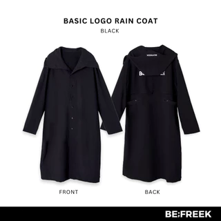 BE;FREEK Basic Logo Rain Coat Black