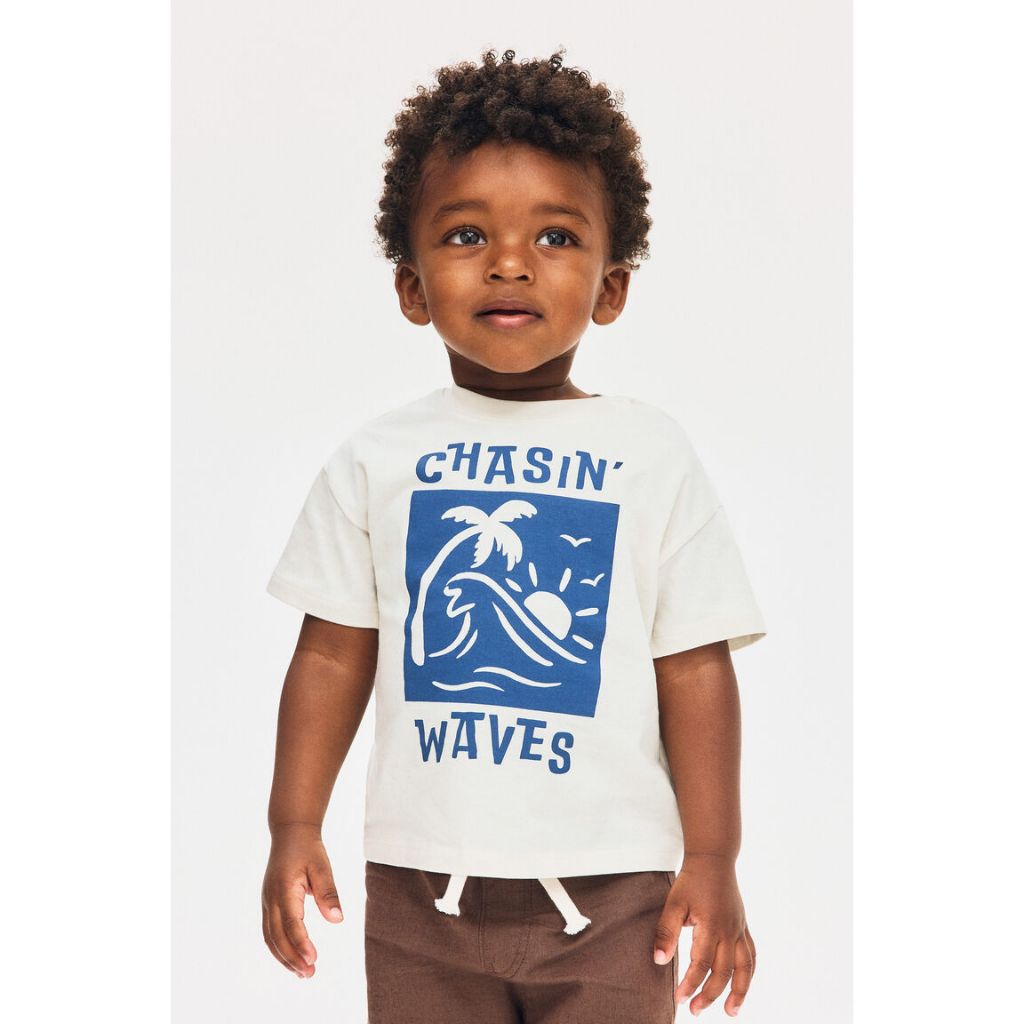 H&M(เอชแอนด์เอ็ม) เสื้อยืดคอตตอนพิมพ์ลาย เด็กอ่อน 1268566_5