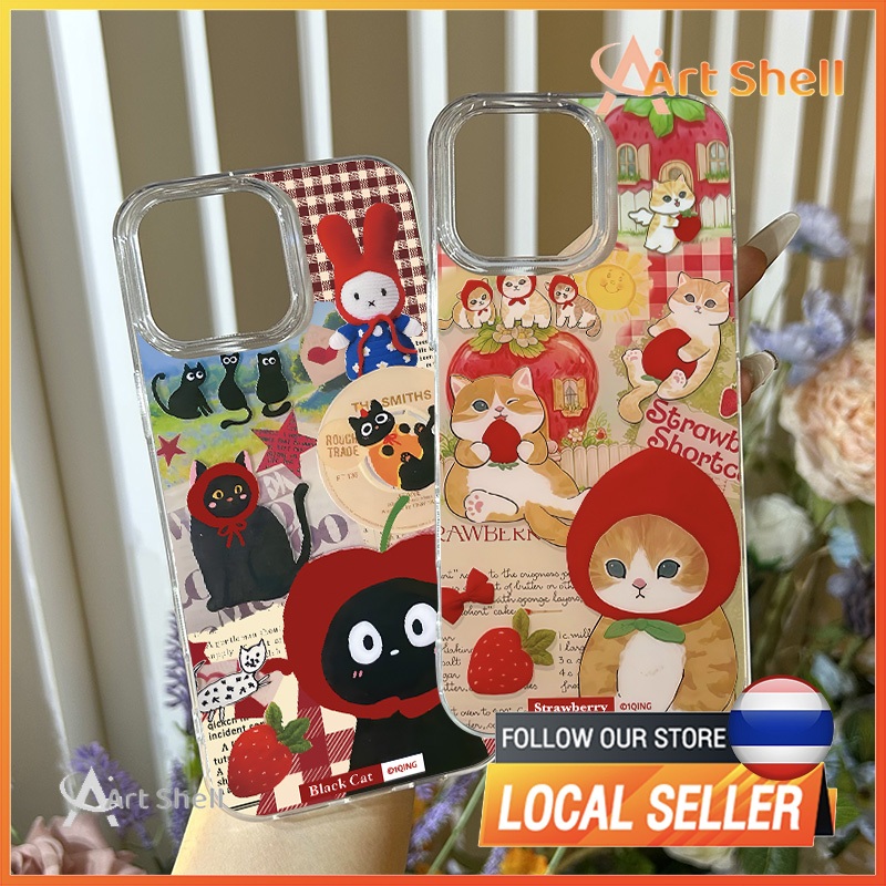 โปร่งใส จัดส่งจากประเทศไทย แมวน้อยน่ารัก for iPhone เคสไอโฟน 11 12 13 14 15 16 PLUS PRO MAX X XS MAX XR 7/8PLUS แอปเปิ้ล