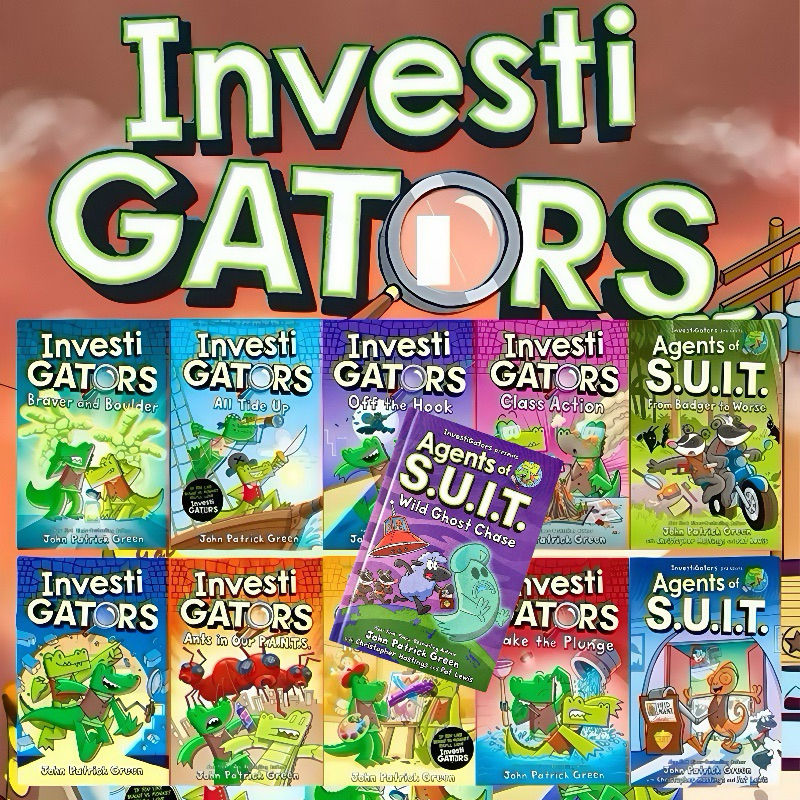 ปกแข็ง InvestiGators 1-11 Set Full Color English Comic Book Hardcover Investi Gators