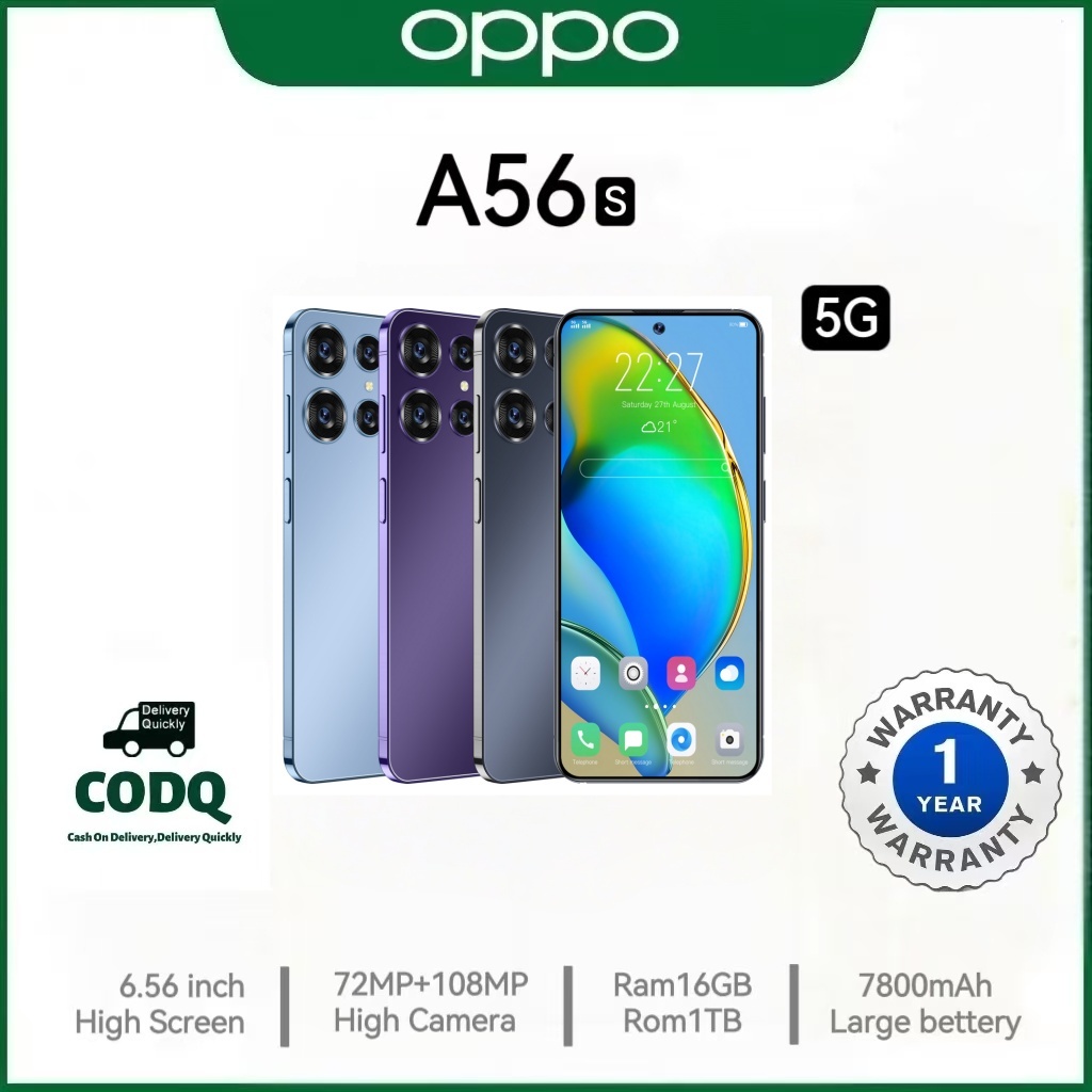 【COD】5Gสมาร์ทโฟน OPPO A56s 6.56นิ้ว 7800mAh 16GB+256GB/512GB 48+72MP โทรศัพท์ราคาถูก ร้านค้าผลิตในพื