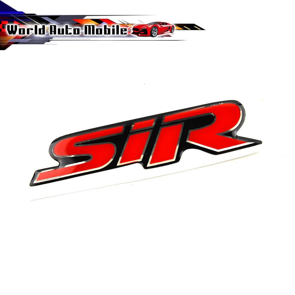 logo เรซิ่น SiR โลโก้ SiR สีแดง ดำ ตามรูป มาพร้อมกาว สามารถนำไปติดตั้งได้เลย