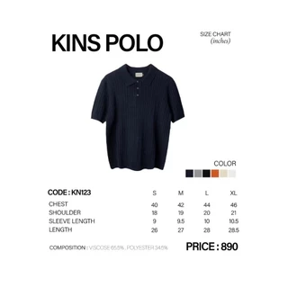 KINS | เสื้อโปโลคอปก โปโลแขนสั้น ทรงสวย มีทั้งหมด 6 สี 4 ไซส์ (KN123)
