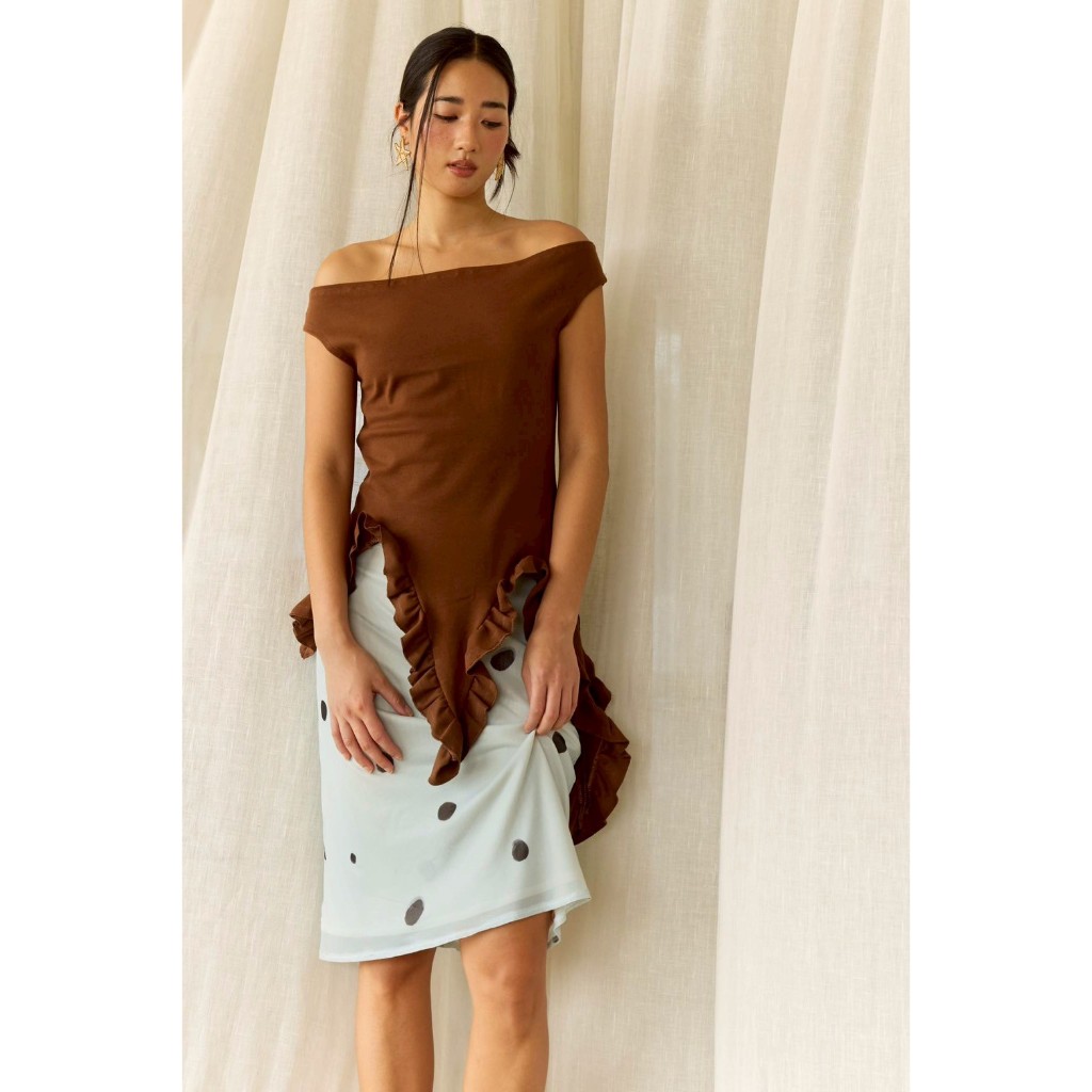 Weekend begins - Freckle Dot Printed Skirt (long)