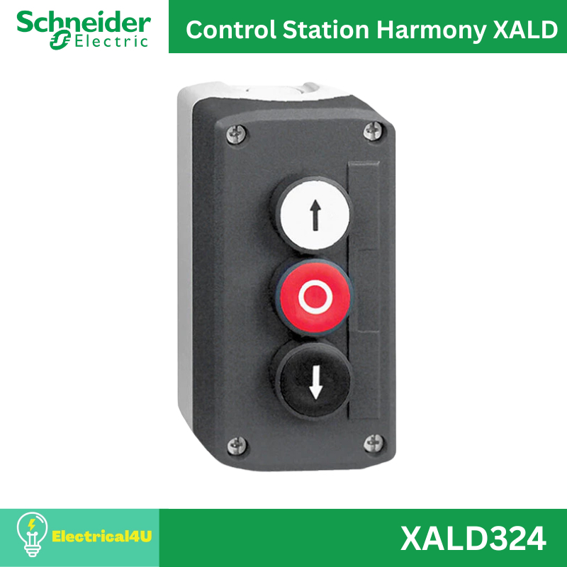 Schneider Electric XALD324 Control Station Harmony XALD, XALK 3 flush Push Buttons 22mm.