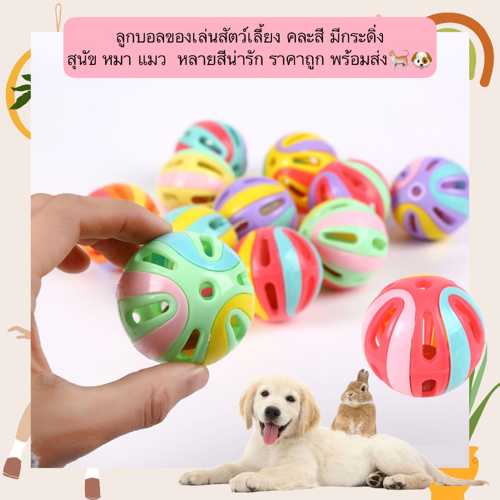 BN-634 🎾 ลูกบอลของเล่นสัตว์เลี้ยง มีกระดิ่งในตัว คละสี สดใส น่ารัก ราคาถูก พร้อมส่ง🐶🐱