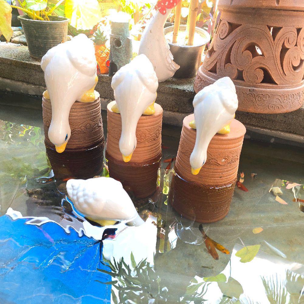 เป็ดเซรามิก เป็ดก้ม งานเซรามิก มี 3 ขนาด 8-9-10 นิ้ว ตกแต่งสวน อ่างปลา พร้อมส่ง