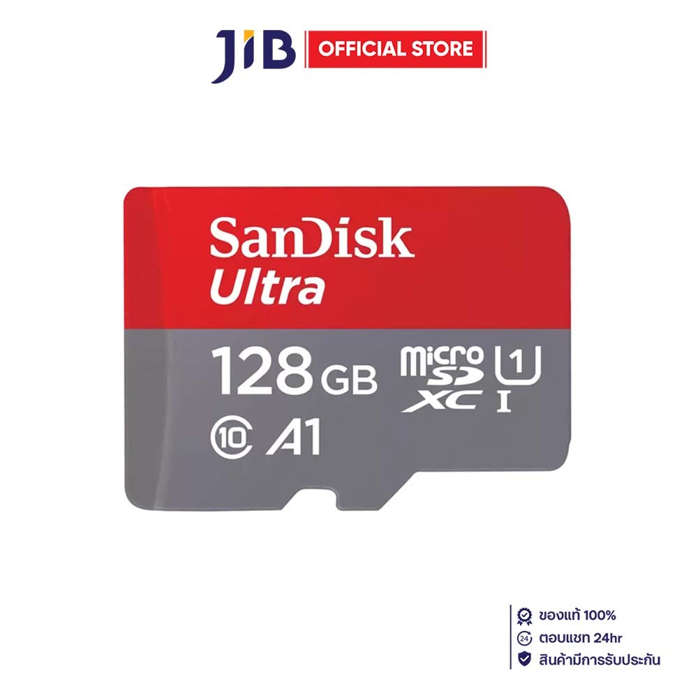 128 GB MICRO SD CARD (ไมโครเอสดีการ์ด) SANDISK ULTRA MICROSDXC UHS-I CARD (SDSQUAB-128G-GN6MN)