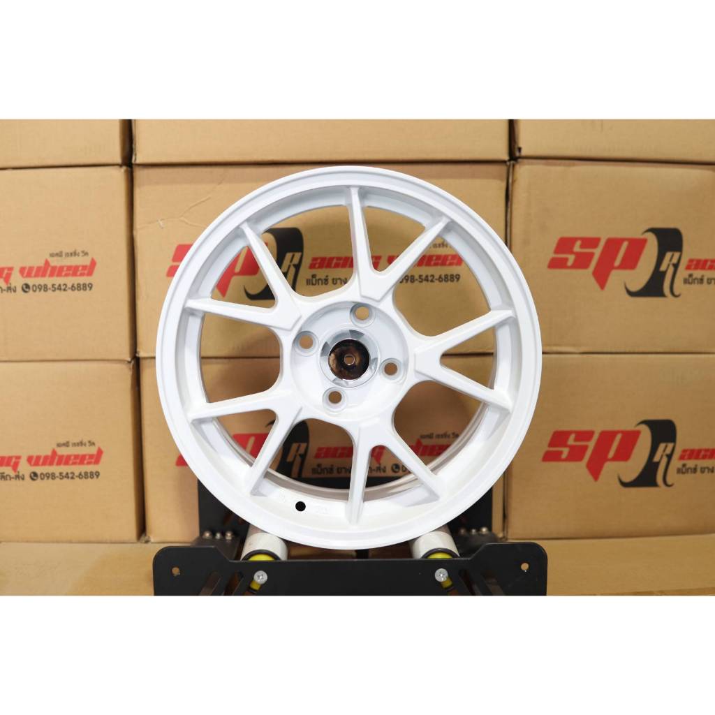 ล้อแม็กลาย TC005/T56-1/-4  ขนาด 15X7.0 4 รู 100 ออฟ 35 สีขาวและสีซิลเวอร์  WHITE/SILVER ( 4 วง)