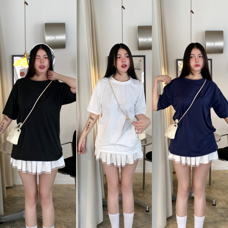 เสื้อยืดโอเวอร์ไซต์ ผ้ายืดนุ่มนิ่ม เสื้อทรง OVERSIZE ใส่ได้ทั้งชาย-หญิง พร้อมส่งทุกสี ผ้ายืดตามตัว เสื้อยืด รุ่น เสื้อOS