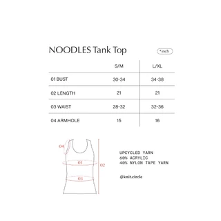 knitCircle - NOODLES Basic knit Tank top (3 สี) เสื้อกล้ามไหมพรม คอเว้า เส้นด้าย Tape แบน เนื้อผ้าทิ้งตัว ทรงไม่รัดแนบ