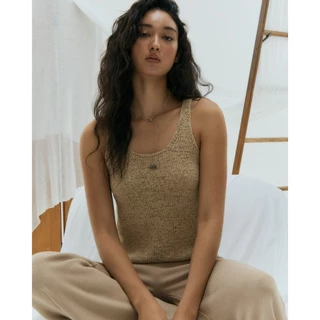 knitCircle - NOODLES Basic knit Tank top (3 สี) เสื้อกล้ามไหมพรม คอเว้า เส้นด้าย Tape แบน เนื้อผ้าทิ้งตัว ทรงไม่รัดแนบ