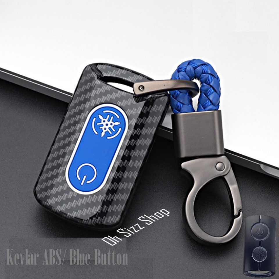 เคสรีโมทรถมอเตอร์ไซต์ Yamaha XMAX  2 ปุ่ม  ลายเคฟล่า 2021  (ABS Key Cover with Colorful Silicone Push button Guard) - รูปที่ 2