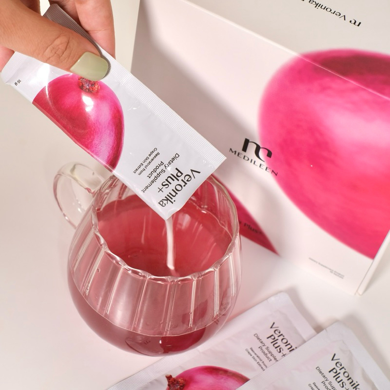 Veronika (ส่งด่วน) (พร้อมส่ง) Medileen, บำรุงผิว เล็บ ผม ,Resveratrol , เวโรนิก้า, วิตามินผิว รูปที่ 3
