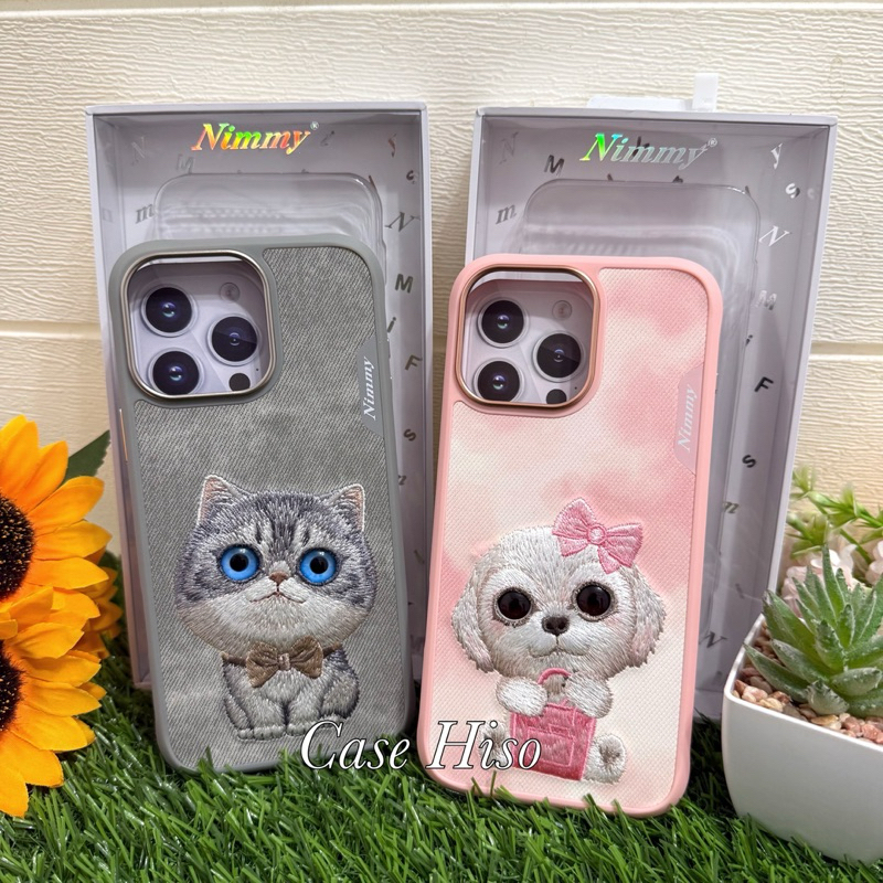 NIMMYแท้ New!!! ลายใหม่ล่าสุดเคสหนังลายปัก3D ตาลูกแก้ว สำหรับ 16 / 16 pro / 16 pro max
