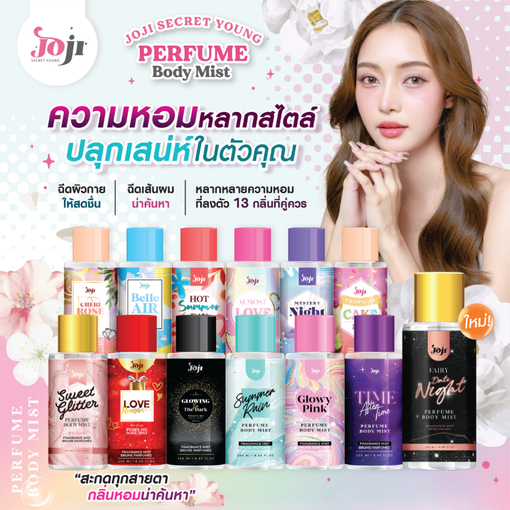 JOJI SECRET YOUNG PERFUME BODY MIST สเเปรย์น้ำหอม  บอดี้มิสท์น้ำหอม น้ำหอมเพิ่มความมั่นใจ กลิ่นหอมติดทนนาน