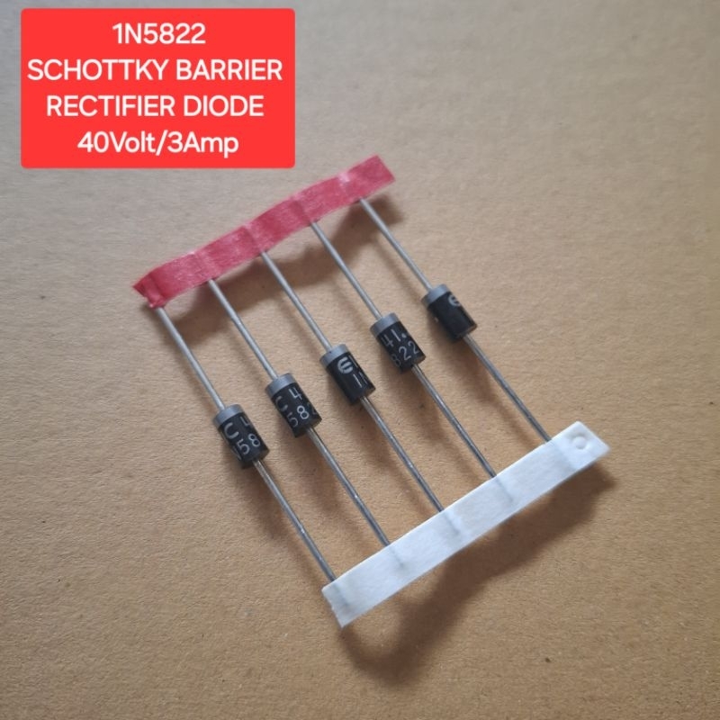 1N5822 SCHOTTKY BARRIER DIODE 40Volt/3Amp(ห่อละ5ตัว)(ราคาห่อละ)