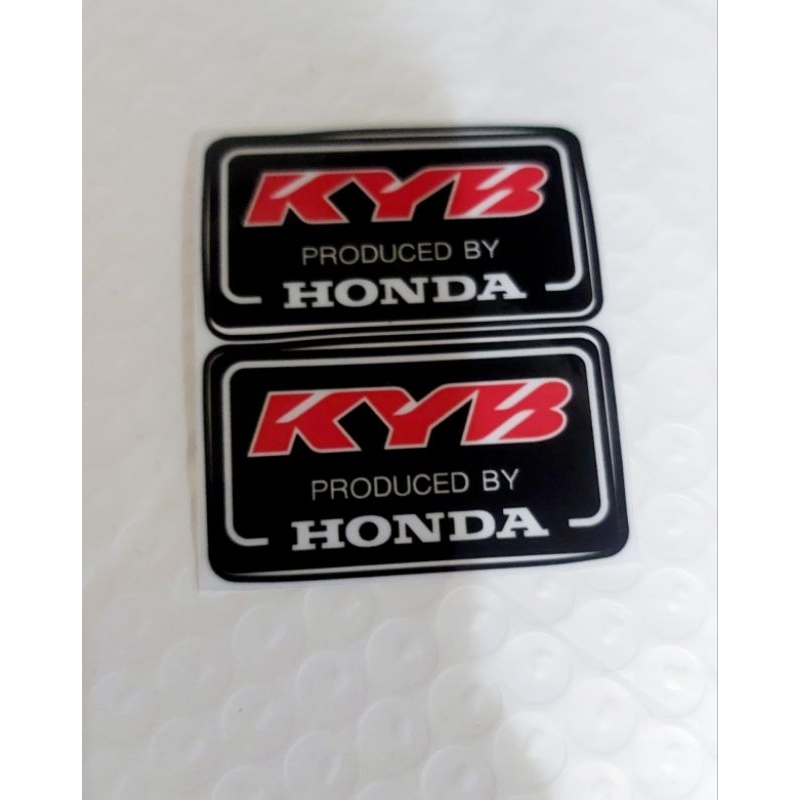 sticker ติดโช้ค KYB BY HONDA 5.6×3 cm 1 คู่